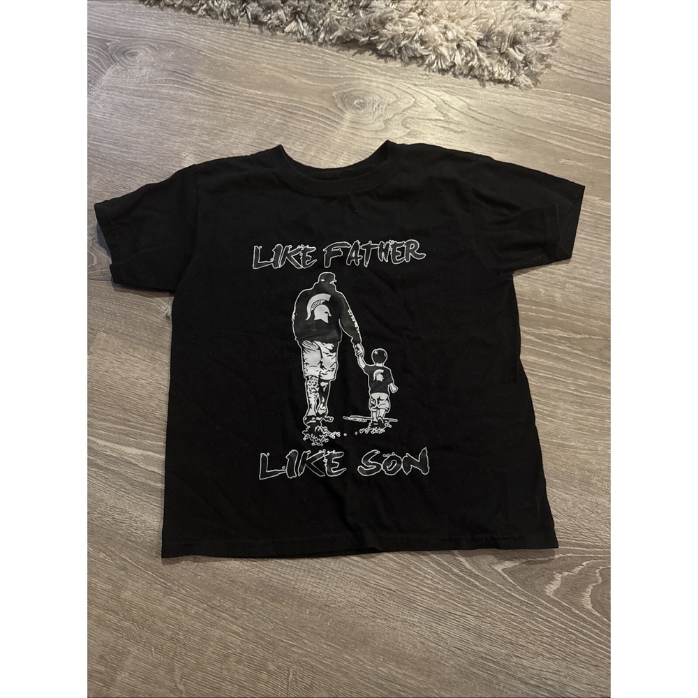 Boys Size Small Like Father Like Son‎ Michigan State Black Tee Shirt